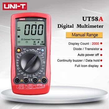

UNI-T UT58A Resistance/Capacitance/Frequency/Temperature Test Manual range General Digital Multimeter
