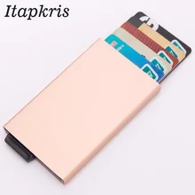 Алюминиевый мужской кредитный держатель для карт, карманный блокирующий всплывающий чехол, Модный Бизнес RFID кошелек, высокое качество, дорожный держатель для карт, черный