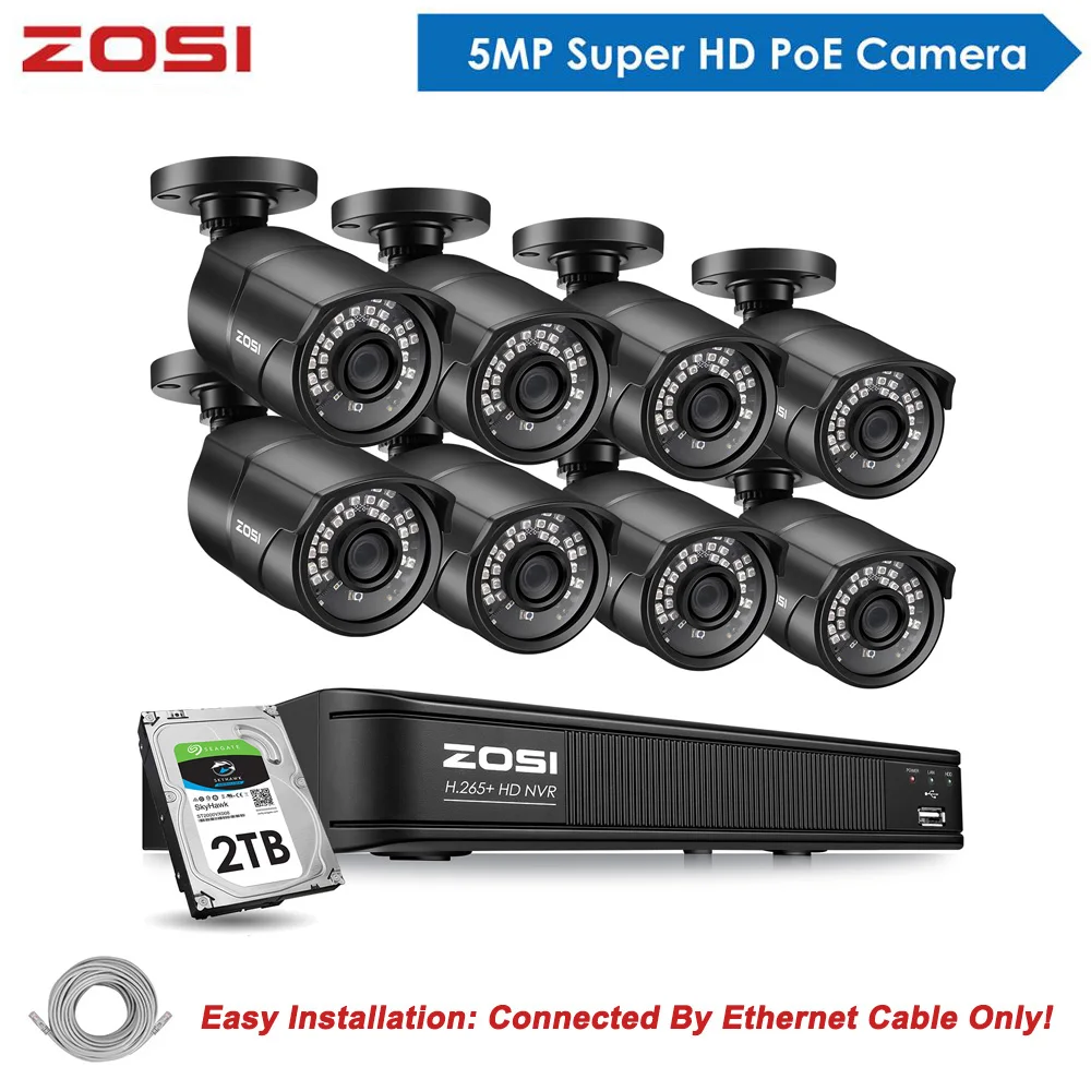 ZOSI Security Camera System 4ch CCTV System 4 x 1080P CCTV Camera 2.0MP Camera Surveillance System Kit Camaras Seguridad Home