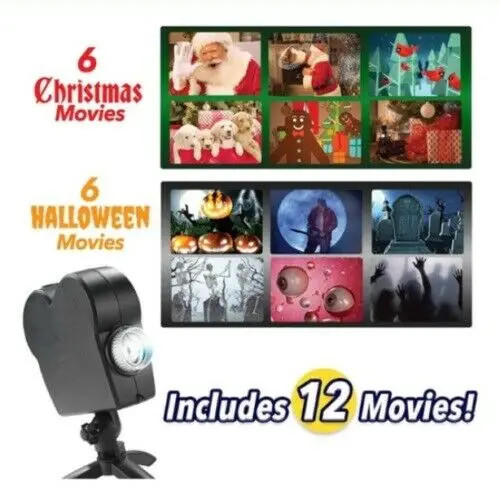 Window Display Laser DJ Stage Lamp Christmas Spotlights Projector Wonderland Movies Halloween Party Lights | Освещение