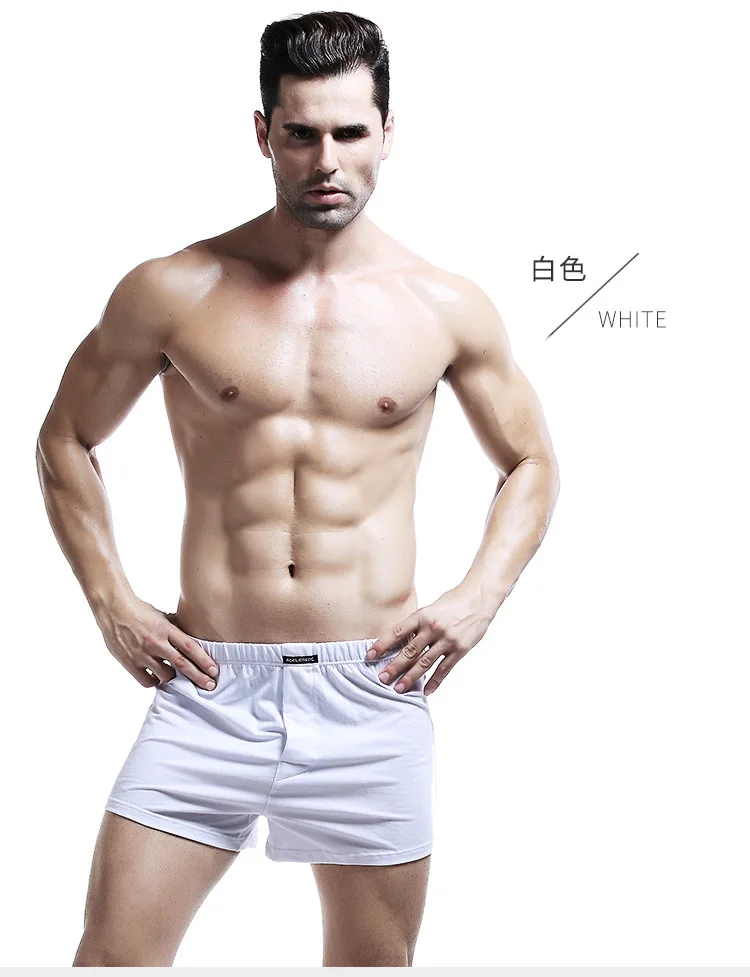 2pcs Mens Boxer Shorts Soft Stretch Knit Breathable Cotton Boys Men Underwear Boxers Long Panties Sleep Bottoms Plus Size