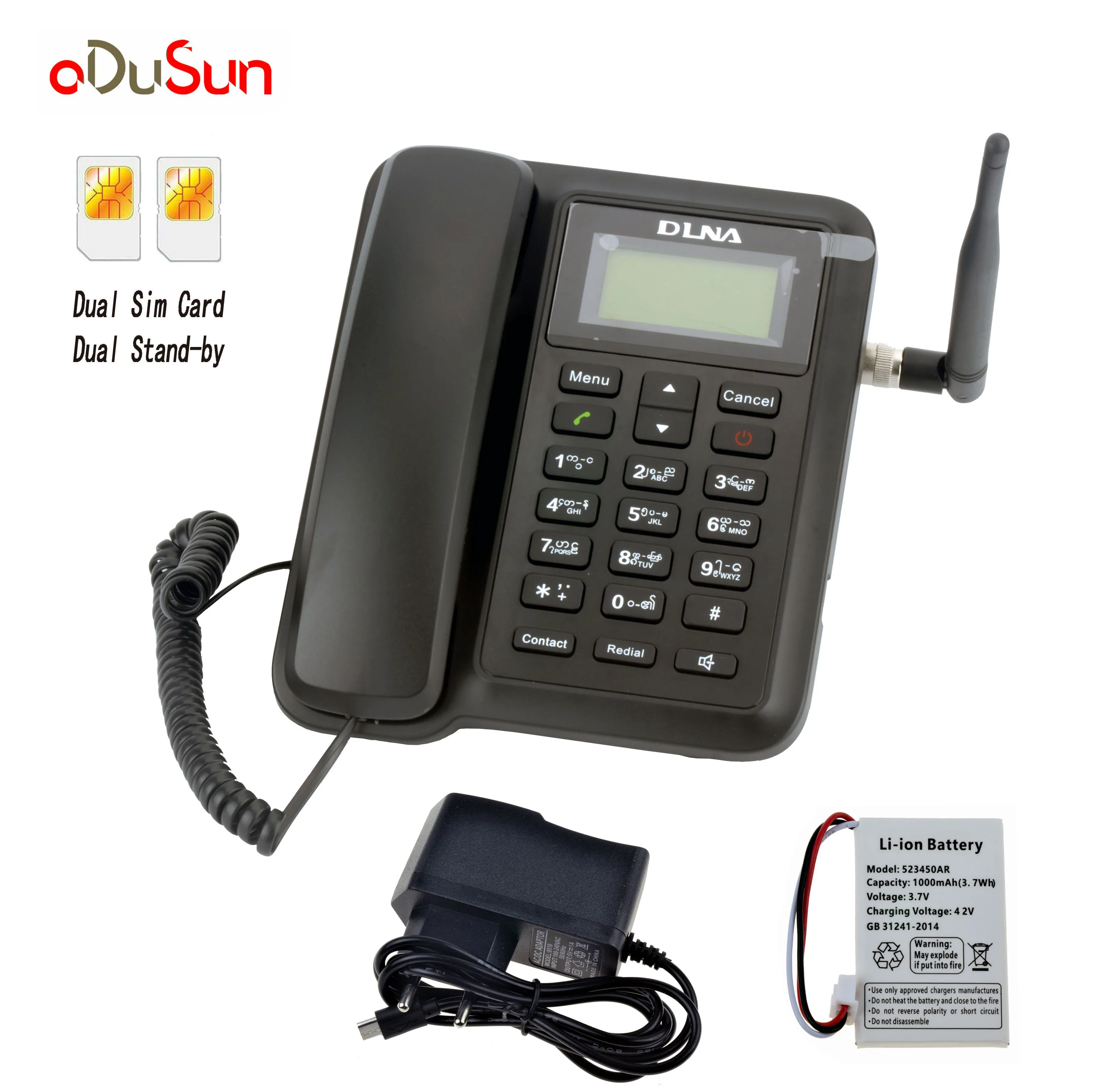 GSM 850/900/1800/1900 MHZ Fixed wireless Phone Desktop cordless phone in Russian Arabic English French Portuguese Spanish Thai wireless phone
