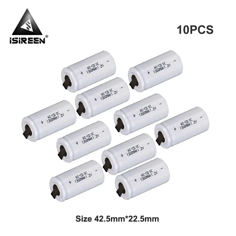 

1.2V 1300mAh Subc Ni CD Rechargeable SC Ni-CD Batteries Cell DIY 9.6V 12V 14.4V 18V Battery Accumulator Electric Power Tools