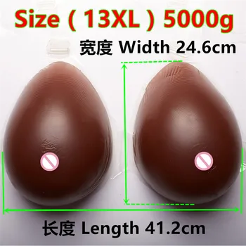 

5000g/pair Super Big Silicone Black Tits Bra Fake Boobs Artificial Breast For Crossdresser Transgender Shemale Chest Enhancer