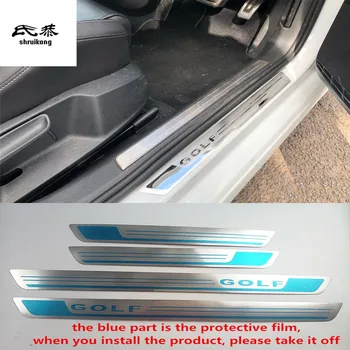 

4pcs/lot car stickers for 2011-2016 Volkswagen VW GOLF 7 MK7 7GEN GOLF 6 MK6 ultra-thin Stainless Steel Door Sill Scuff Plate