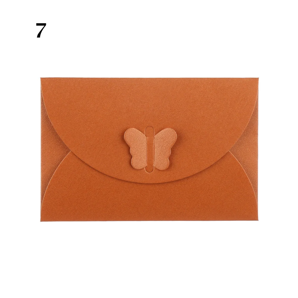Dark Orange 5 шт./компл. креативный мини Цвет бабочка туфли с ремешком и пряжкой сумка-конверт из крафт-бумаги Бумага жемчуг Бумага членский билет канцелярские принадлежности, школьные принадлежности - Цвет: Dark Orange