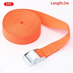 Durable Ratchet Tie-Down Belt with Buckle for Secure Cargo Fastening (Orange)