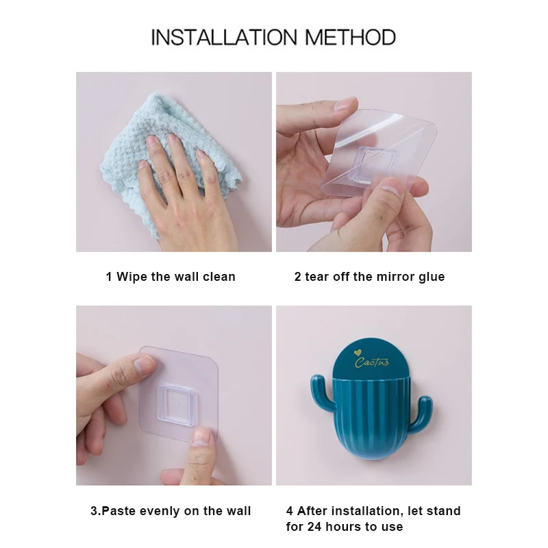 Home Wall Self-adhesive Storage Rack Holder For Kitchen Bathroom Toothbrush Storage Wall-mounted Holder Bottom Hole Design Rack