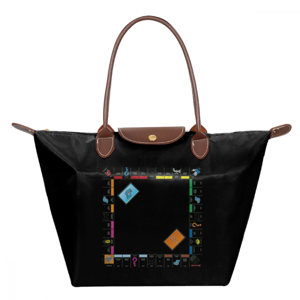 

Monopoly Handbag Monopoly Board Top-handle Bags High quality Nylon Women Tote Bag Pattern Trendy Large Capacity hobo Handbags