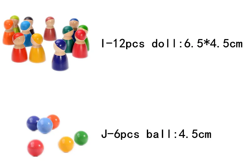 12 шт. Радужный блок полукруг деревянная pegdoll игрушка для ребенка мяч крышка коробка детская игрушка форма набор Eduactional подарок Рождественский подарок