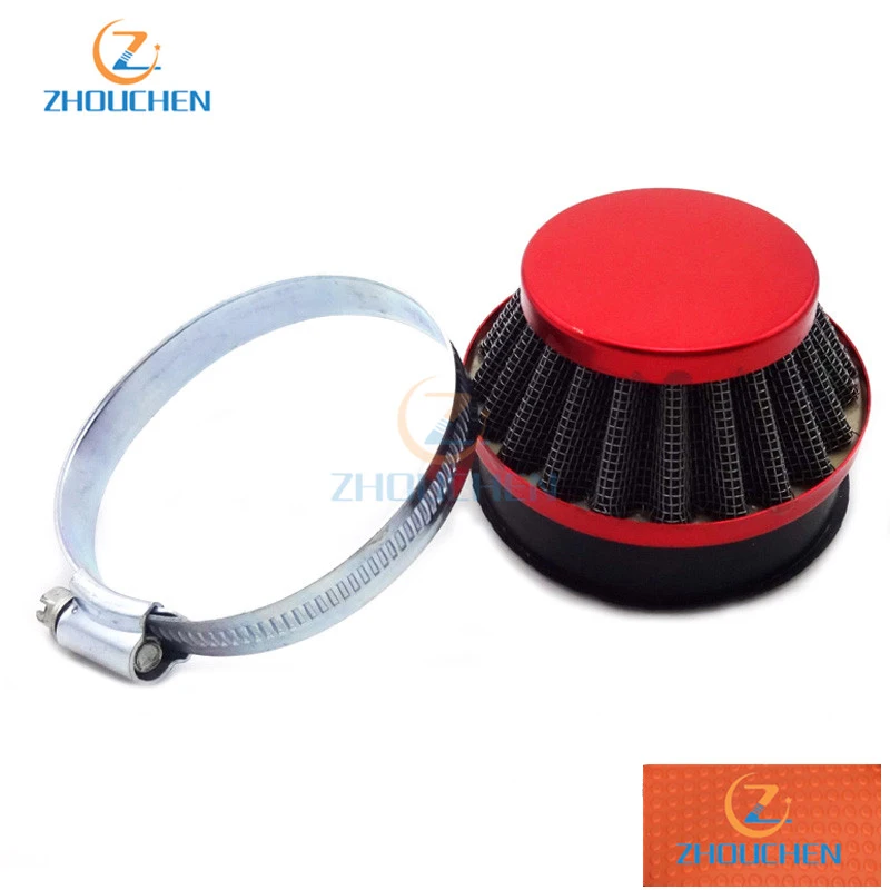 Racing 60mm Red Air Filter Clearner For Gas Motorized Bicycle Push Mini Moto Pocket Bike ATV Quad 4 Wheeler Motorcycle
