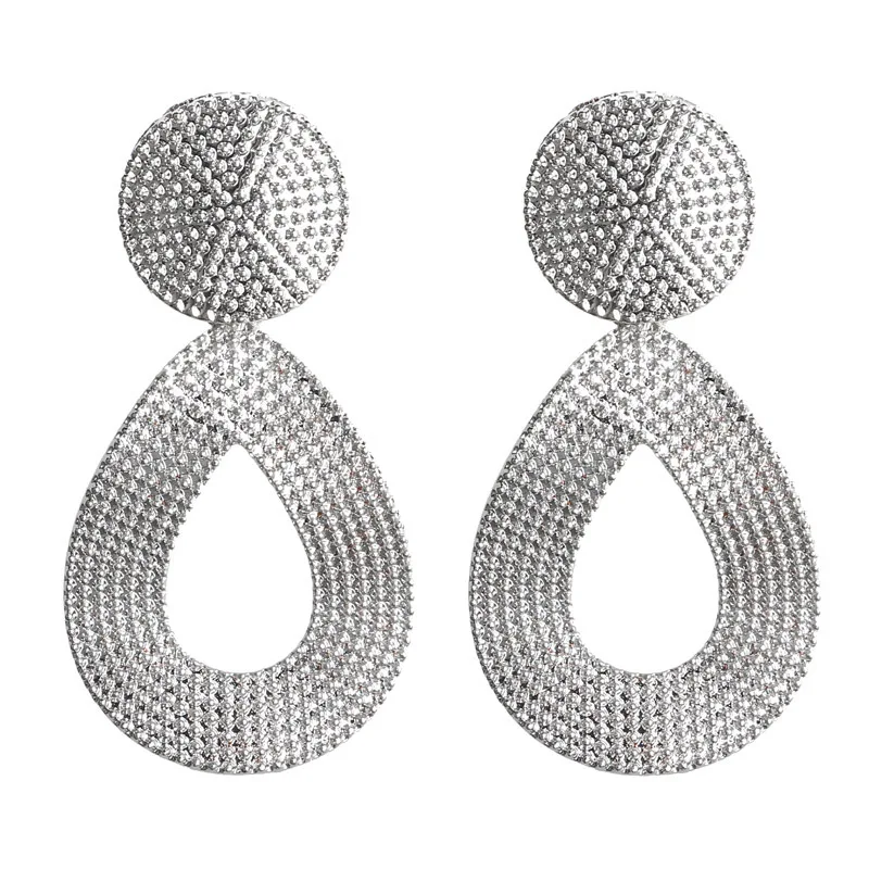 E768 SILVER Новые матовые геометрические серьги в европейском и американском стиле, Длинные металлические серьги в подарок на день рождения CE680 - Окраска металла: E768 SILVER