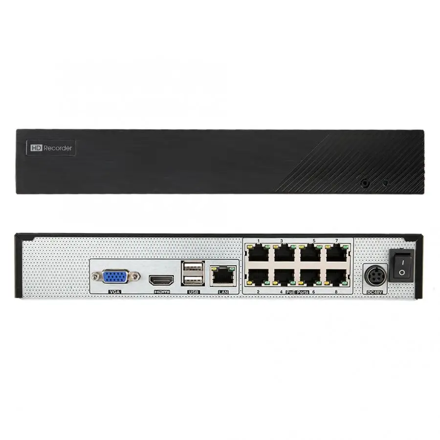 8CH POE NVR сеть 5MP H.265 Удаленный просмотр HDMI видео рекордер для Onvif 100-240 в сетевой видеорегистратор