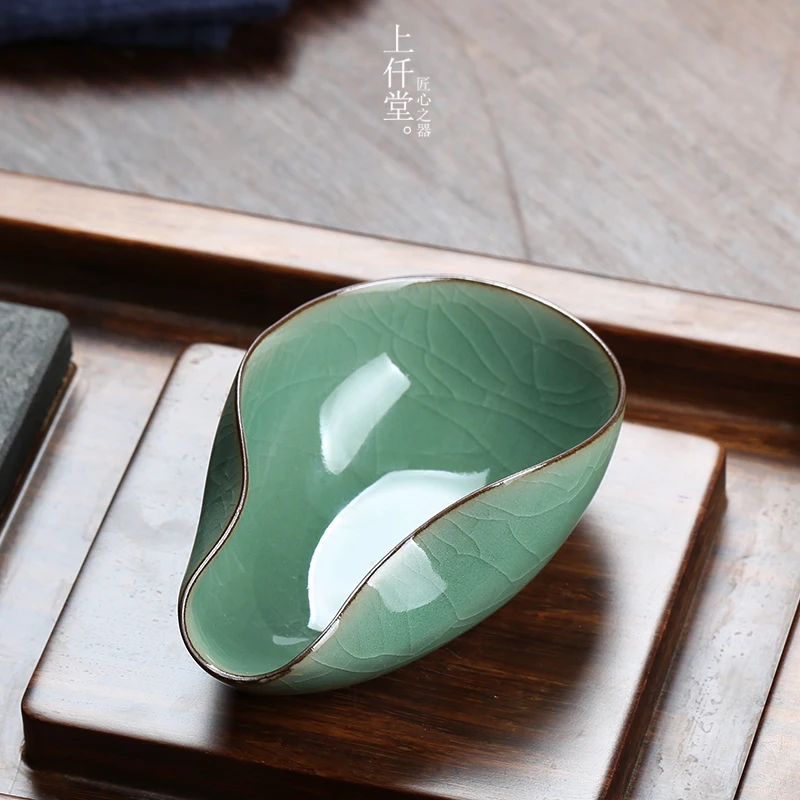 [GRANDNESS] Longquan Celadon Cha He чайный презентационный сосуд Ge Yao Di Yao фарфоровый чайный аксессуар Ge kiln Di Kiln Cha He Kung Fu