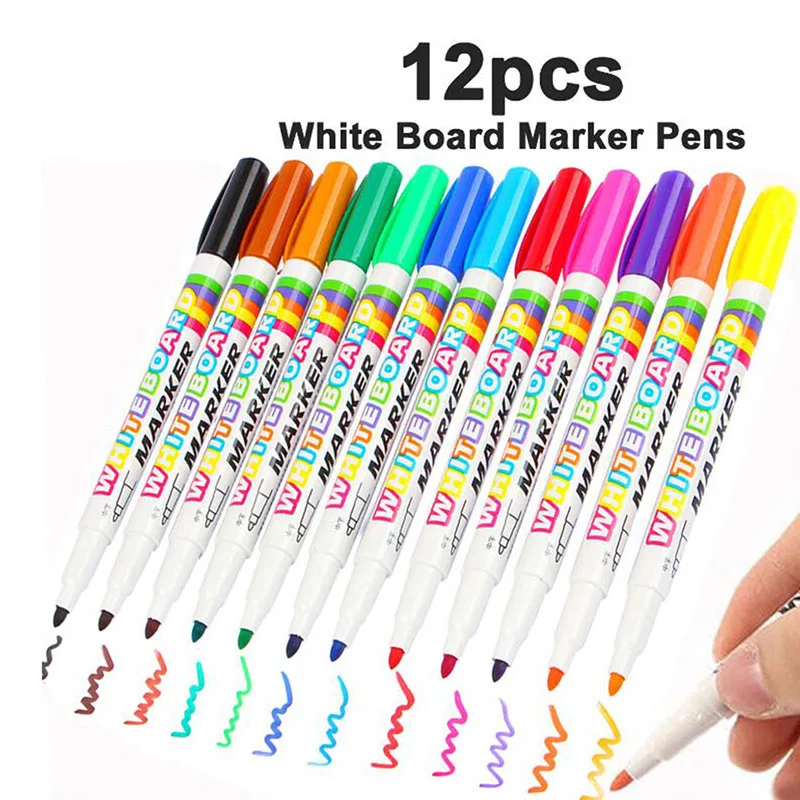 

12Color/Set High Quality Colored Markers Art Pen Permanent Colour Marker Pen Office Stationery Draw Paint School Supplies Kids