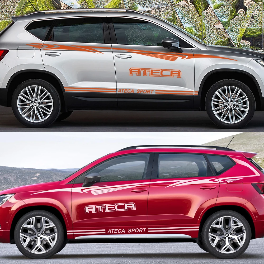 2 шт. виниловая пленка для сиденья Ateca Arona, автомобильные наклейки, авто Стайлинг, тюнинг, спортивные декоративные наклейки, водостойкие тюнинговые автомобильные аксессуары