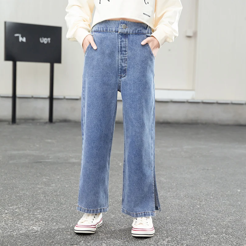 Kidswear Jeans Girls Denim Wide Leg 