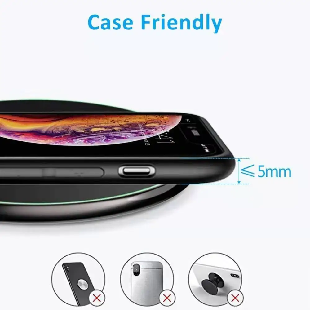 Fiuzd Беспроводной Зарядное устройство для iPhone 11 pro Max Xs X 8 Plus быстрая зарядная платформа мощностью 10 Вт для samsung Note 9 Note 8 S10 плюс