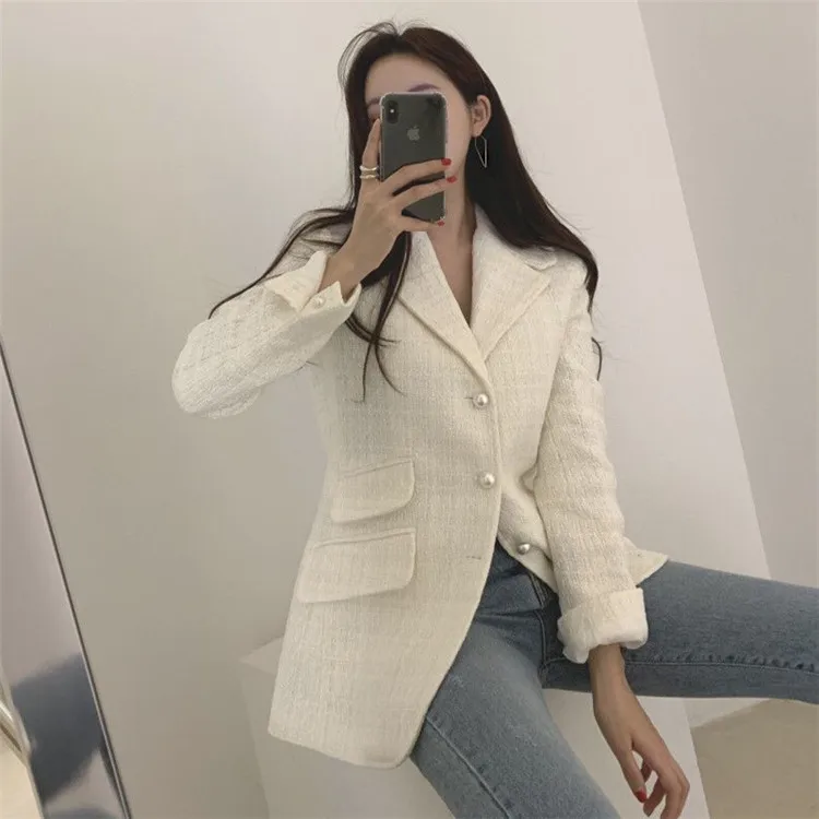 Real shot new fashion temperament Slim short paragraph suit jacket