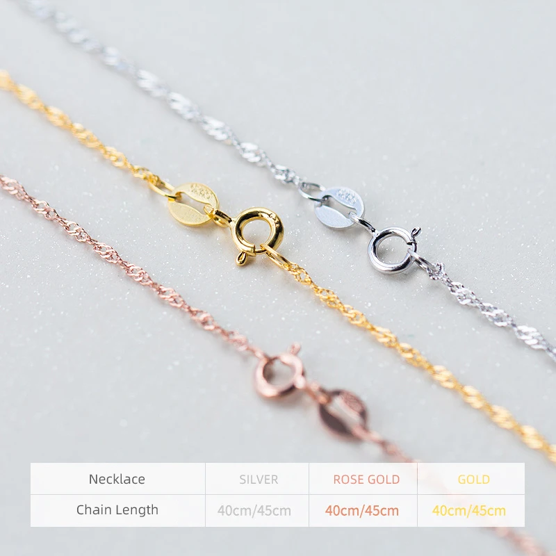 MODIAN Authentic 925 Sterling Silver Simple 3 Color Necklace for Women Fashion Cross Chains Necklace Fine Jewelry No Pendant