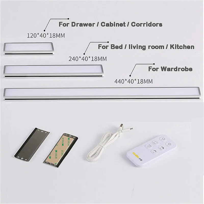 12cm 24cm 44cm LED Luce sottopensile Telecomando Luce per armadio in alluminio Luce notturna dimmerabile senza fili Luci da cucina_voghion.com