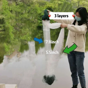 

Fish Net Sinking Net Gill Net Fishing Hand Cast Network with Floats Lead Sinker 100mx3mx5.5inch