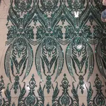 Jl05# сток зеленый цвет блесток вышивка чистая Тюлевая сетчатая кружевная ткань для распиловки свадебного платья