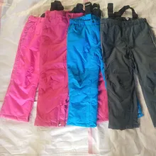 Детская одежда; Детские Водонепроницаемые брюки для мальчиков и девочек; ветрозащитные теплые лыжные брюки для мальчиков; зимние брюки с хлопковой подкладкой