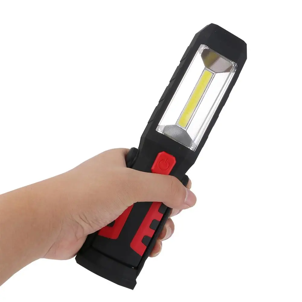 Portable LED Work Light COB Rechargeable Emergency Lights with Magnetic Base Flashlight for Car Repair Outdoor Camping Household