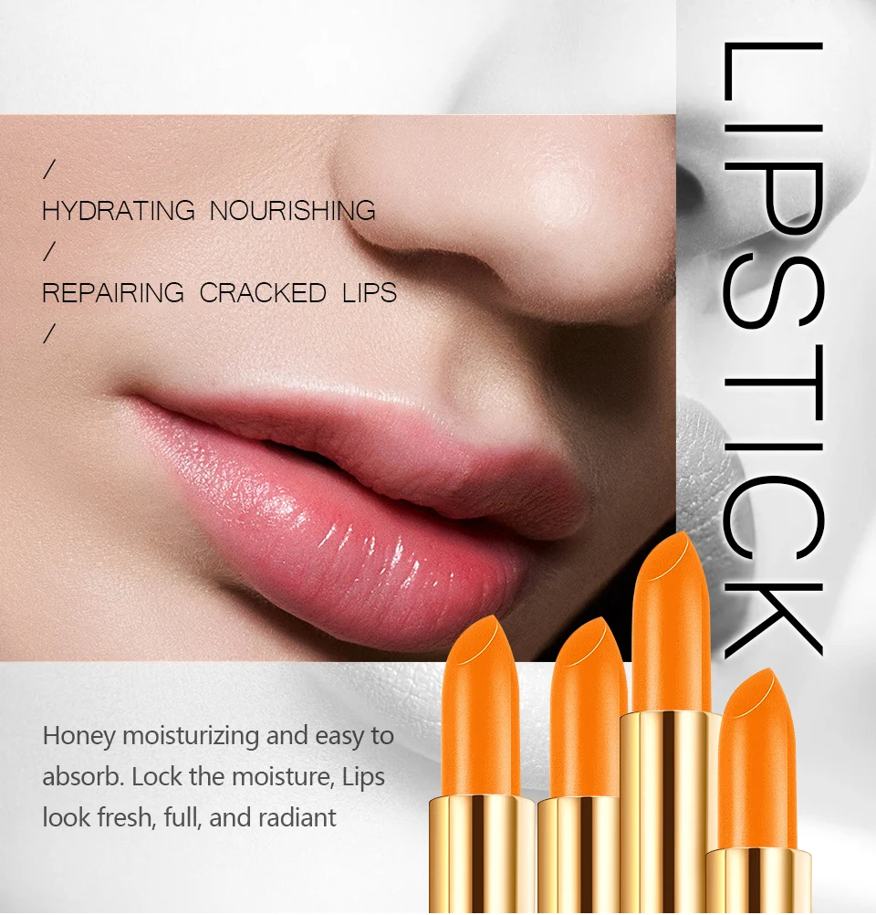 VIBRANT GLAMOUR Honey Moisturizing Nourish Lipstick repair Lip Line Prevent Chapped Long Lasting Moisture Makeup Lip Care 3.5g