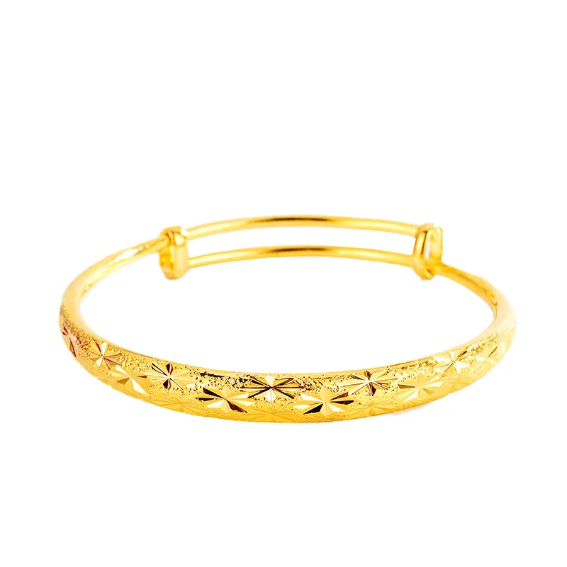 Exquisite 14K Gold Bracelet for Women Wedding Engagement Anniversary Jewelry for Female Girlfriend Bangles Jewelry Birthday Gift