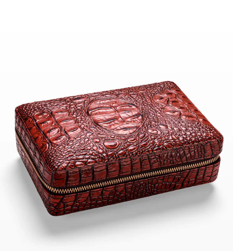 Чехол для сигар Humidor для 4 сигар дерево кедра с подкладкой кожаный дорожный увлажнитель для сигар набор с увлажнителем Подарочная коробка(без зажигалки