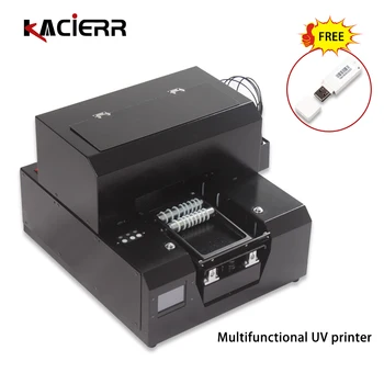 Günstige 3D Präge ID Handy Abdeckung Desktop Flache Runde Roller Rotierenden Körper UV Drucker A4 Mini Hause Farbe Drucker