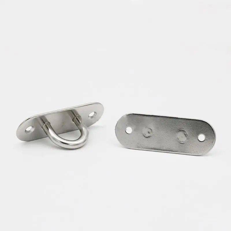 4 Pcs Stainless Steel Ceiling Hook Ring Hooks 3.15 inch Pad Eye Plate For Home Small Yachts Boats