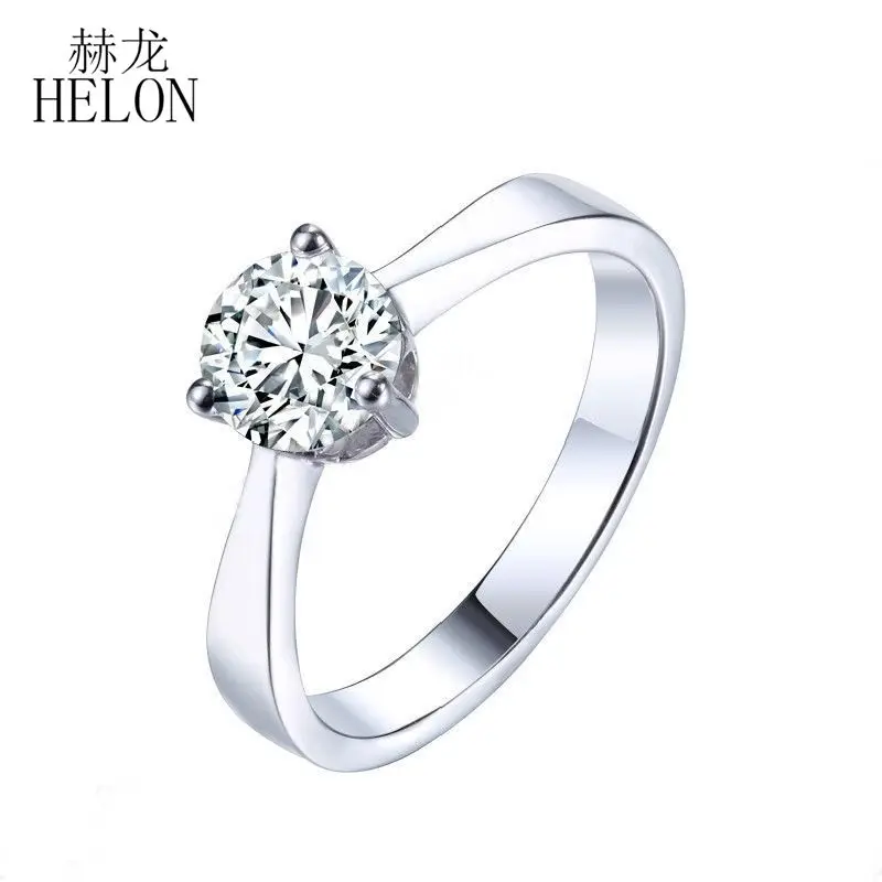 HELON VVS/цвет GH Муассанит кольцо 925 пробы серебро 0.80ct выращенные лабораторно синтетический бриллиант Обручение свадьбы, хорошее ювелирное изделие, кольцо
