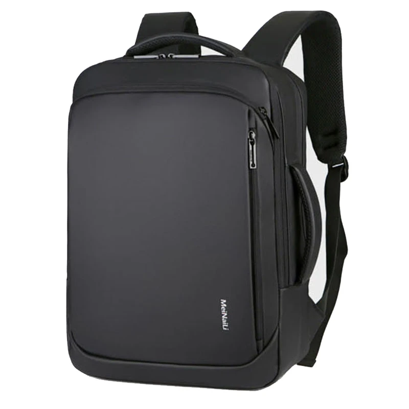 15,6 дюймовый рюкзак для ноутбука, мужской бизнес рюкзак для ноутбука Mochila, водонепроницаемый рюкзак, зарядка через usb, сумка для путешествий, мужской рюкзак - Цвет: Black
