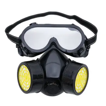 

Eye Goggle Respirator Gas Mask Safety Chemical Anti-Dust Filter Military Eye Goggle Set Workplace Painting Spraying Safety Prote