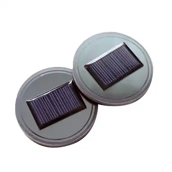 

2Pcs Car Solar Cup Holder Bottom Pad Atmosphere Lamp Led Light Cover Trim Lights Fit For Any Vehicles