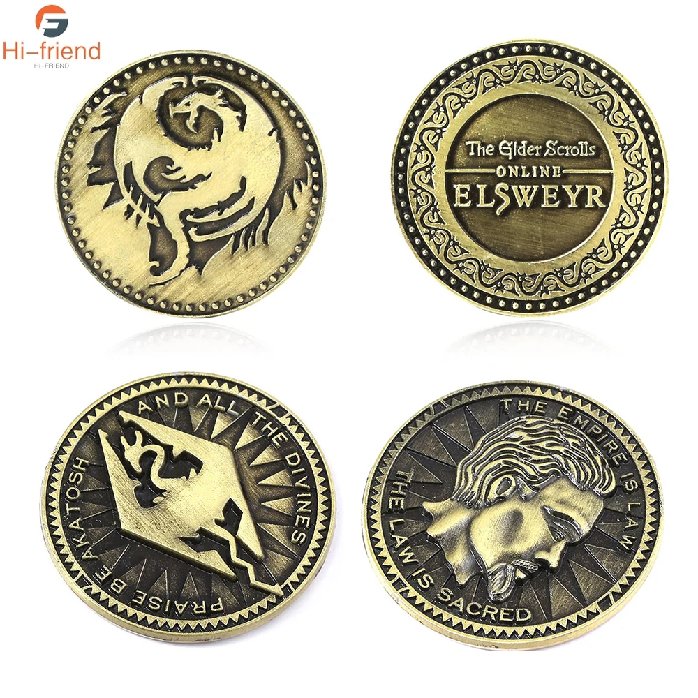 Брелок для ключей с логотипом монеты Elsweyr сувенирные украшения в подарок