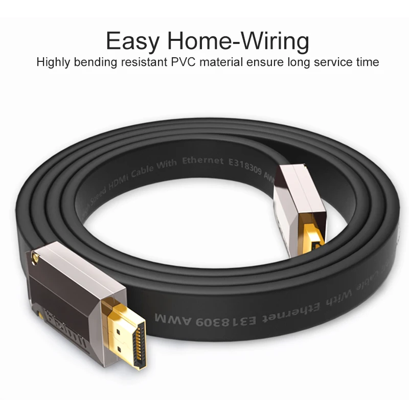 SAMZHE Плоский 4K * 2K HDMI кабель разрешение 3840*2160/60 Гц версия 2. 0 для ноутбука Xbox к
