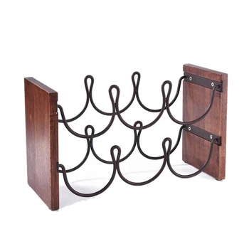 

2 Tier Wine Rack, Tabletop Wine Holder Freestanding Wine Storage with Metal Wood Frame Countertop Wine Shelf for Home