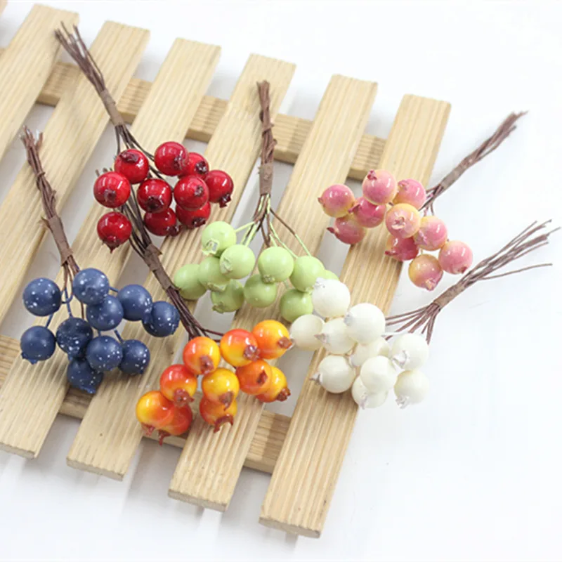 

10pcs mini plastic artificial berry cherry small fruit handmade diy accessories material gift box decorations
