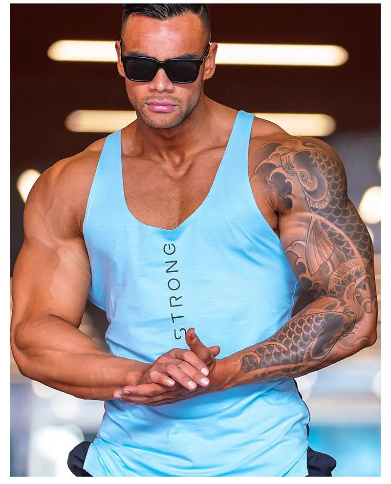 

Men Sleeveless Tank Top Casual Gym Muscle Vest Custom Printing Men Sports Fitness Vest Tank Tops Free Shipping