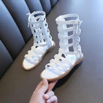 

Roman Style Toddler Girl Sandals Lace Up Open Toe Baby Shoes Summer Open Toe Solid Sandals Kids Gladiator Sandals