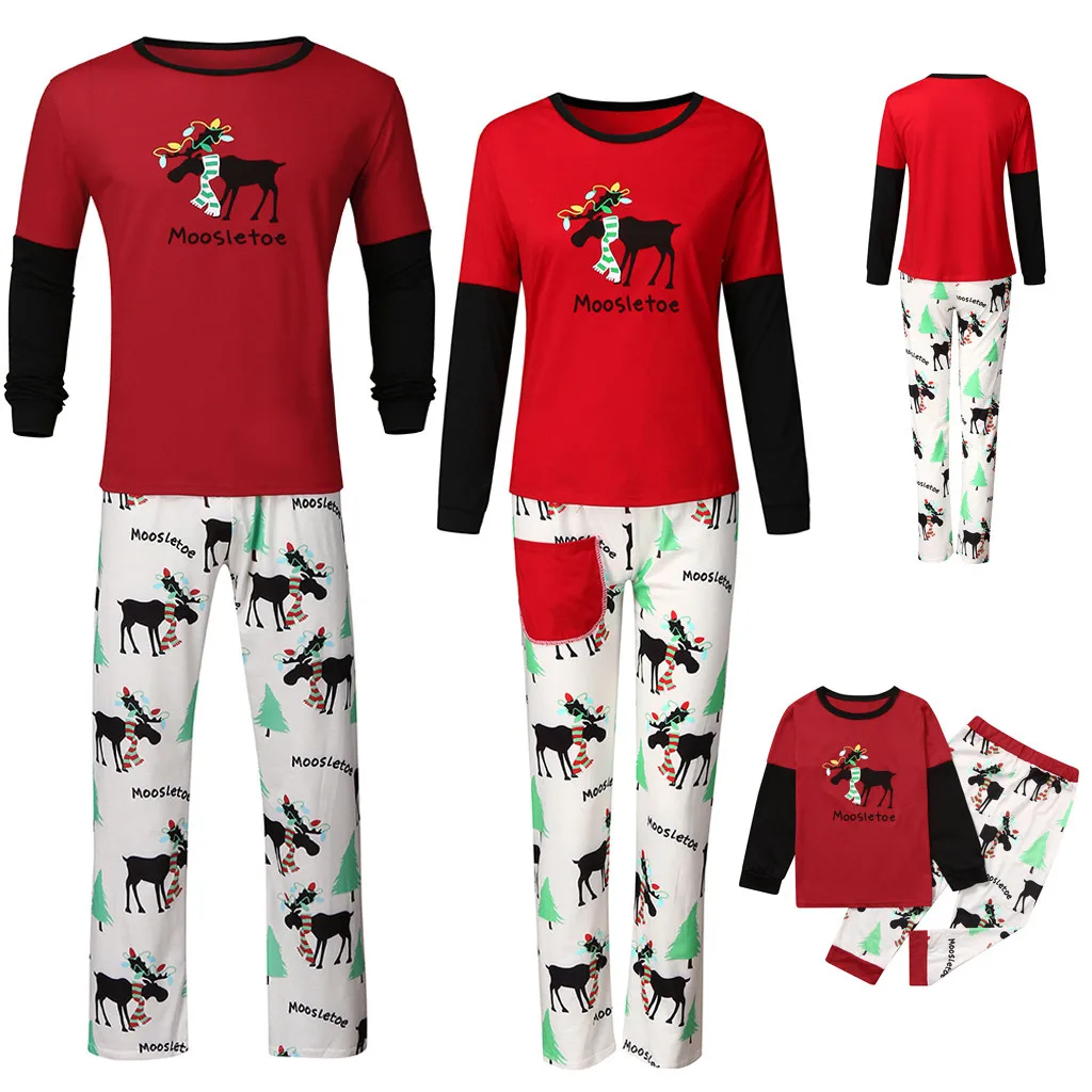

Newborn Baby Clothes Winter Set Christmas Printed Letter Top+Pants Xmas Family Clothes Pajamas Roupa Infantil Bebe Menina
