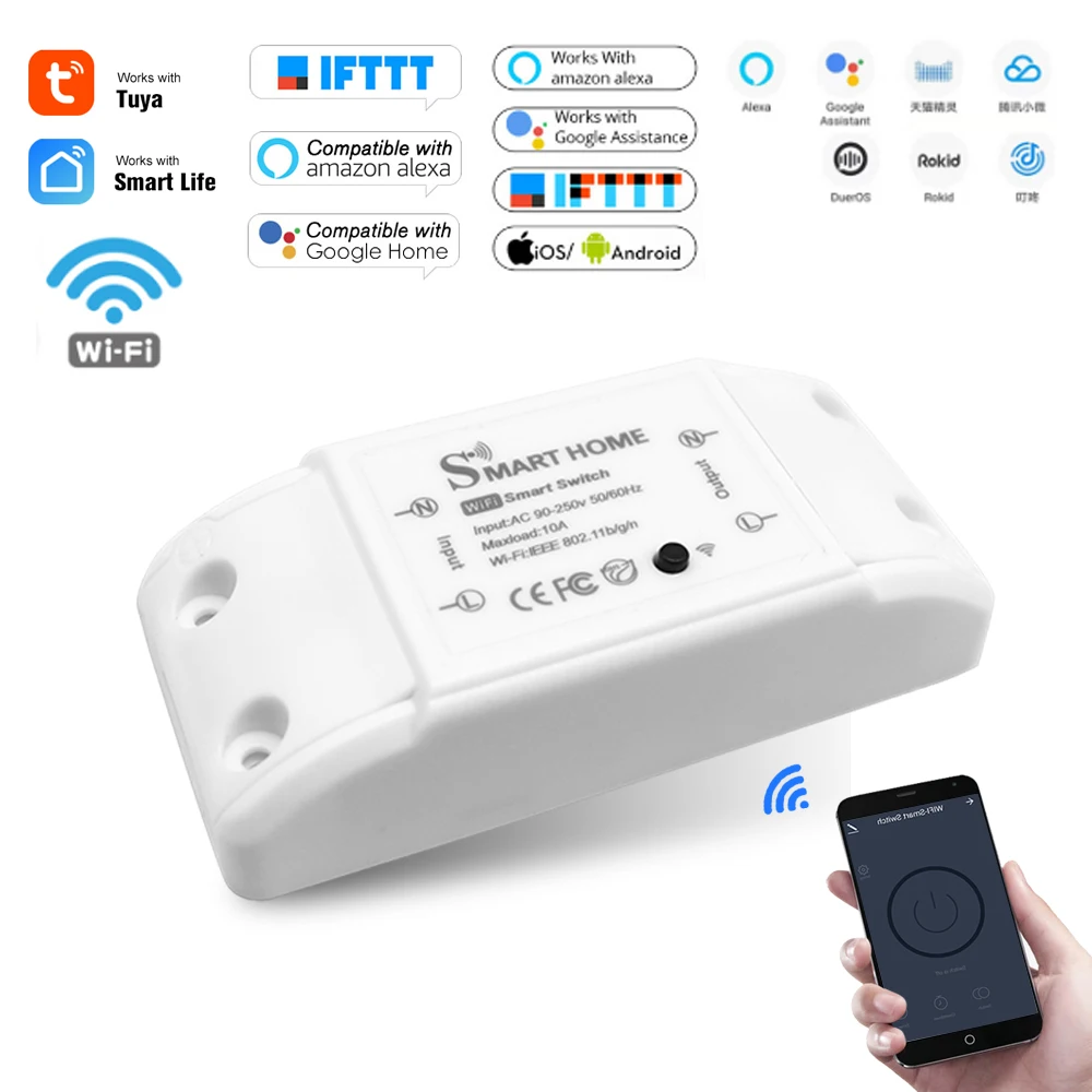Smart Home House Wifi Wireless Remote Switch Breaker Domotic LED Light Controller Module Alexa Googl
