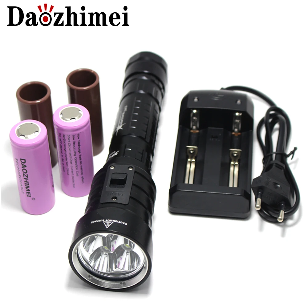 

DX4S LED Diving Flashlight 4x CREE L2 4L2 Underwater 18650 26650 Torch Brightness Waterproof 100m Light Led Torch