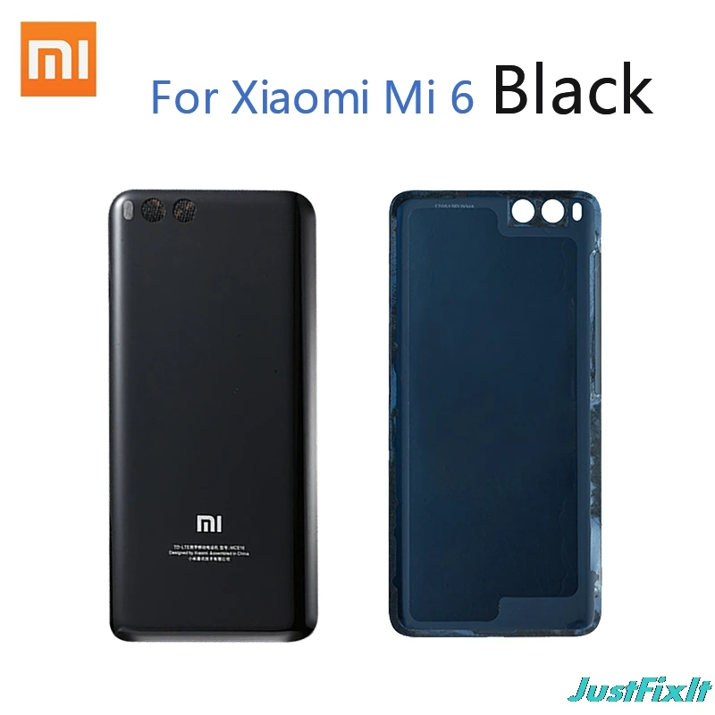 Черный Для Xiao mi 6, для Xiao mi 6 mi 6, задняя крышка, чехол для двери, запасные части для ремонта - Цвет: Черный