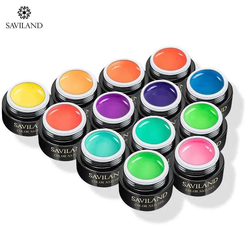 SAVILAND Rich Color Neon Fluorescent Spider Gel Creative Nail Art UV Gel Need Base Top Coat Varnish