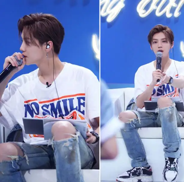 Летняя стильная футболка luhan с надписью same no smile service модная унисекс круглым